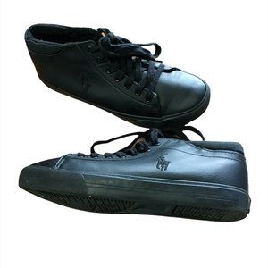 Polo Ralph Lauren black leather type shoes
